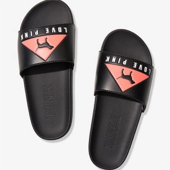 PINK Victoria's Secret Shoes - VS Victorias Secret Pink Limited Edition Slide Sandals Slipper Flip Flop S 5/6